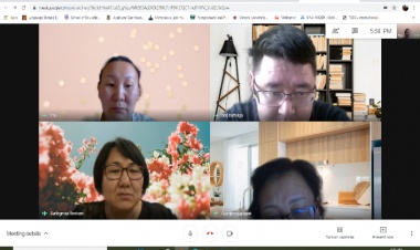 Online meeting with MNUE and KHOVD working group members- Introduced and discussed about equipment and tools for sensory room at the SEN centers.